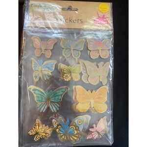 Crafters Square Butterfly Pop-Up Stickers 11pc Gold Foil 3D Paper Crafts 324736